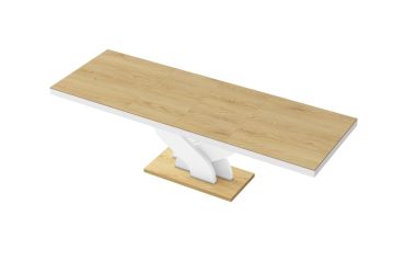 Stół rozkładany BELLA 160 - Dąb słoneczny / Biały